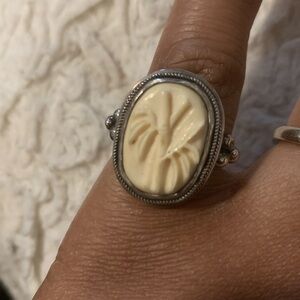 Vintage Korite Sterling Silver & Mammoth Ring 💍